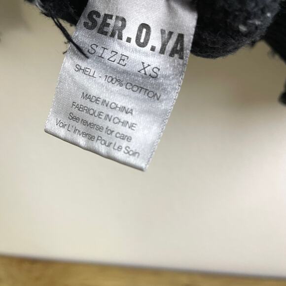SER.O.YA Distressed Sweater XS Womens Black White Pullover Punk Grunge Goth NWOT - Picture 8 of 8